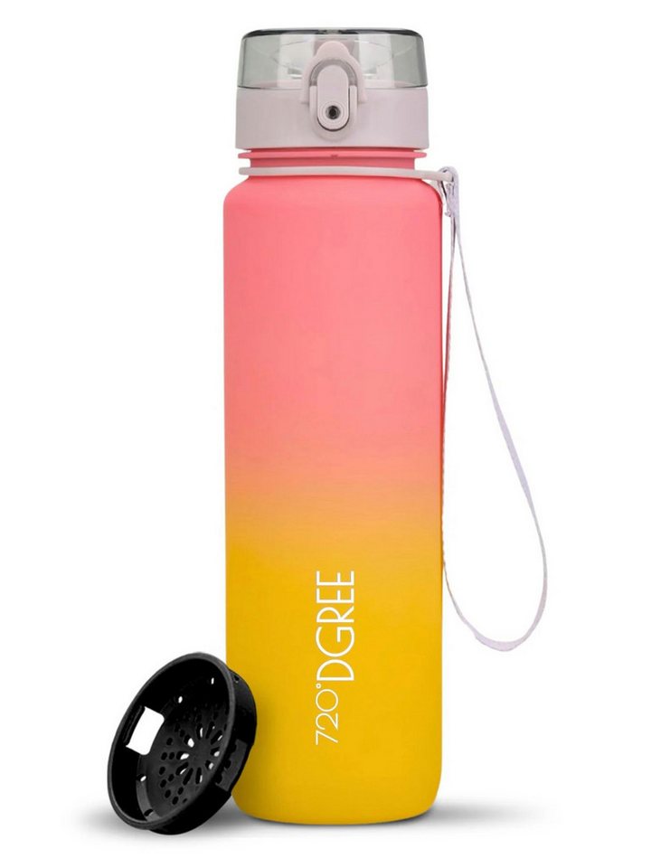 720°DGREE Trinkflasche Trinkflasche uberBottle Multicolour softTouch mit Sieb peach/yellow 1l von 720°DGREE
