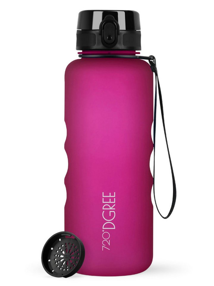 720°DGREE Trinkflasche Trinkflasche uberBottle softTouch mit Sieb fuchsia pink 1,5l von 720°DGREE