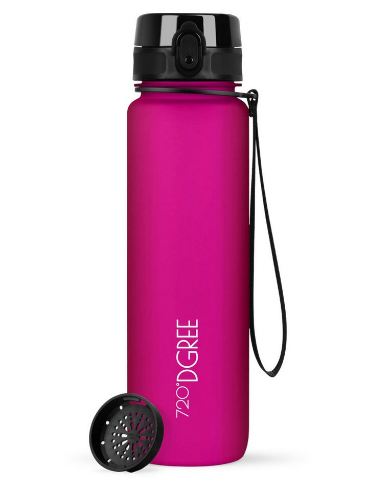 720°DGREE Trinkflasche Trinkflasche uberBottle softTouch mit Sieb fuchsia pink 1l von 720°DGREE