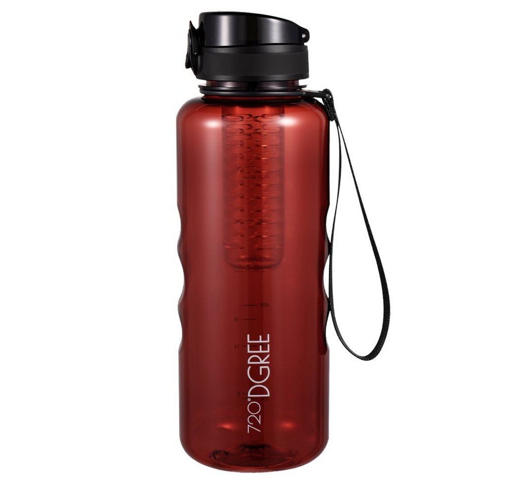 720°DGREE Trinkflasche uberBottle, Trinkflasche, Wasserflasche, 1500ml, Auslaufsicher, Sportflasche, für Schule, Sport, Fahrrad, Früchtebehälter, Outdoor, Wandern, mit Früchtesieb von 720°DGREE