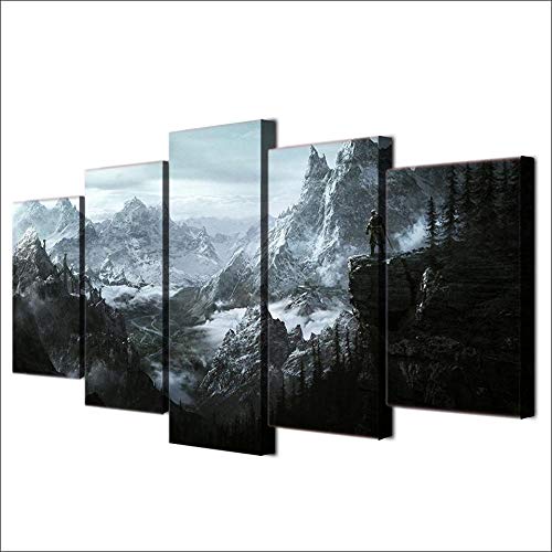 72Tdfc Bild Bilder Auf Leinwand 5 Teilig Erde Weltall Poster, Leinwandbild, Wandbilder Elder Scrolls V Skyrim von 72Tdfc