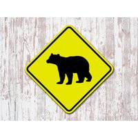 Bear Crossing Gelb Aluminium Schild Tier Wildtier Sicherheit Bear Crossing Gelb Aluminium Schild Tier Wildtier Sicherheit von 734designs