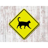 Katze Kreuzung Gelb Aluminium Straßenschild Kätzchen Kitty Haustier Sicherheit Wand Tür Straße Dekor Katze Kreuzung Gelb Aluminium Straßenschild Kätzchen Kitty Haustier Sicherheit Wand Tür Straße Dekor von 734designs