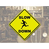 Slow Down Kinder Beim Spielen Gelb Aluminium Schild Für Garage Werkstatt Straße Haus Spielplatz von 734designs