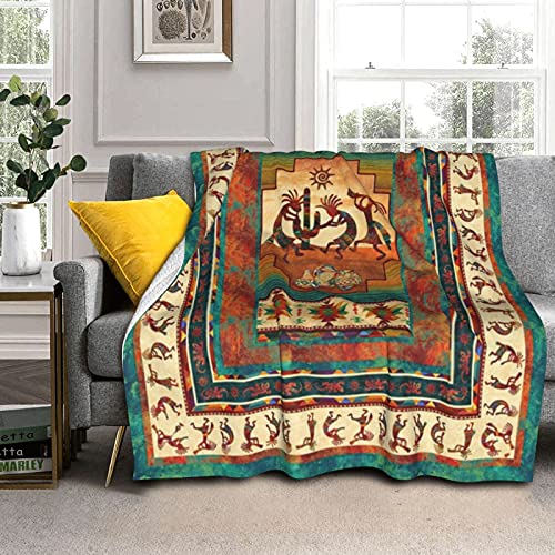 736 Flanelldecke Ethnisches Navajo-Muster Der Amerikanischen Ureinwohner Kokopelli Sofa Decken Luxuriöse Flauschige Decke Wärme Tv-Decke Für Schlafzimmer, Zelten, Sofa, 200X150cm von 736