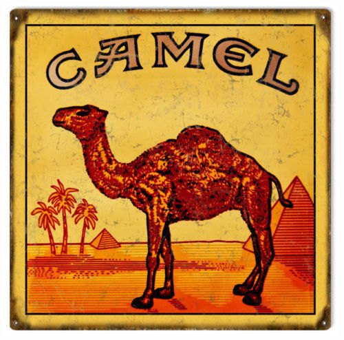 76DinahJordan Camel Cigarettes Nostalgisches Schild aus Aluminium, 30,5 x 30,5 cm von 76DinahJordan