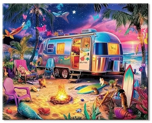 77iiAii Diamond Painting Erwachsene, Diamant Painting Bilder Landschaft, 5D Daiments Painting Set, DIY Strandurlaub Diamantmalerei Bastelset Als Geschenk, Zur Entspannung und Als Wanddeko (30x40cm) von 77iiAii