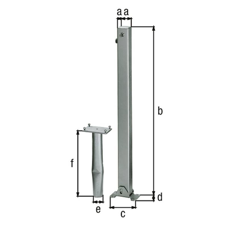 Alberts® Absperrpf.Klappy-Bo umlegb.,Dreik.,fvz,weiß,2rote Ringe,z.Einb.,Pf.70x70 mm 781149 von Alberts