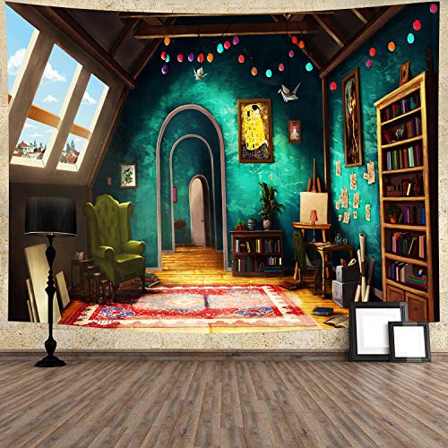 Wandteppich Das Grüne Arbeitszimmer Der Dachboden Dichte Künstlerische Atmosphäre Picknickdecke Kunst Weiches Landschaft Wandtücher, Für Wohnheim, Schlafzimmer, 150x200cm Wandteppich Das Grüne Arbeitszimmer Der Dachboden Dichte Künstlerische Atmosphäre Picknickdecke Kunst Weiches Landschaft Wandtücher, Für Wohnheim, Schlafzimmer, 150x200cm von 799