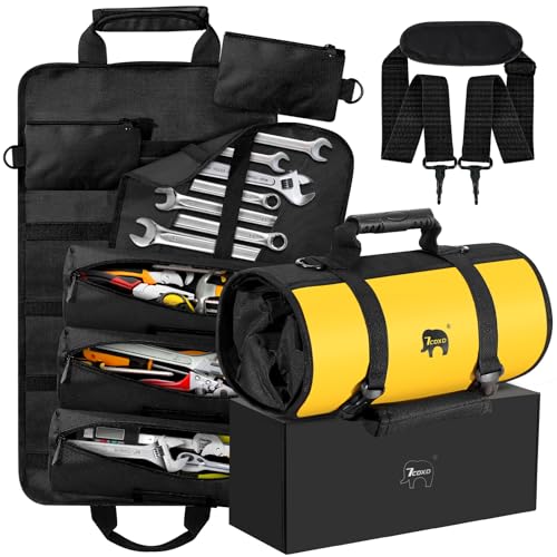 7CDXD Werkzeugtasche, 1680D Oxford Rolltasche Organizer, Werkzeugtasche mit abnehmbaren Werkzeugtaschen, Werkzeug-Organizer mit 6 Taschen für Mechaniker, Elektriker, Klempner und Tischler 7CDXD Werkzeugtasche, 1680D Oxford Rolltasche Organizer, Werkzeugtasche mit abnehmbaren Werkzeugtaschen, Werkzeug-Organizer mit 6 Taschen für Mechaniker, Elektriker, Klempner und Tischler von 7CDXD
