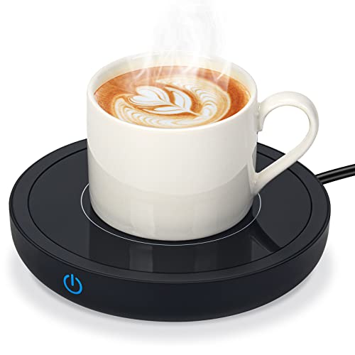 Tassenwärmer Getränkewärmer mit Elektrisch Warmhalteplatte bis zu 80℃ für den Schreibtisch, Kaffeetassenwärmer mit 3 Temperatureinstellungen zum Erhitzen von Kaffee, Tee, Milch, Kakao (Schwarz) von 7CDXD