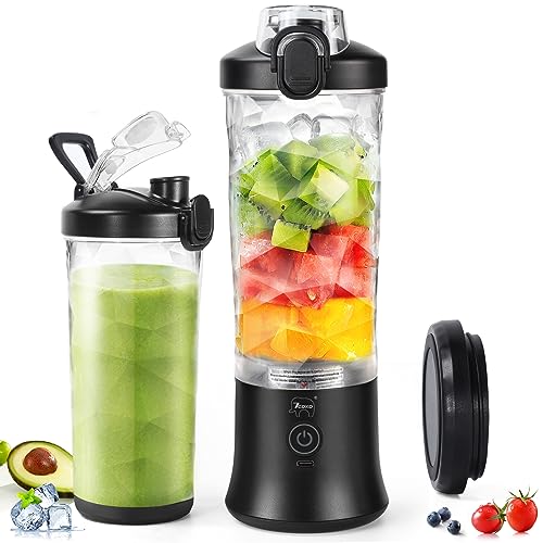 Mixer Smoothie Maker,600 ml Tragbarer Mixer für Shakes und Smoothies,Mit 6 Ultrascharfen Klingen,Starke Schneidleistung, 4000mAh Portable Blender 25 Tassen Saft Auspressen für Reise, Fitness von 7CDXD