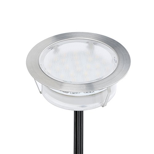 CHNXU LED Einbaustrahler, Ø80mm Treppen Einbauleuchten IP67 Wasserdicht Außen Boden Lampe, DC 12V Terrassen außenleuchten LED Bodeneinbaustrahler für Küche,Balkon,Badezimmer, Garten (Warmweiß) von CHNXU