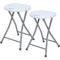 7h Seven House - 2er-Pack Klapphocker aus Harz und Stahl, 31 x 45 cm, Weiß, 7house von 7H SEVEN HOUSE