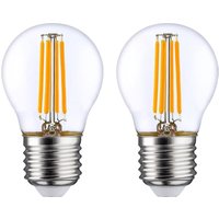 7hsevenon - 2er-Pack LED-Glühbirnen mit sphärischem Filament E27 4W Equi.40W 470lm 2700K 25000H Premium von 7HSEVENON