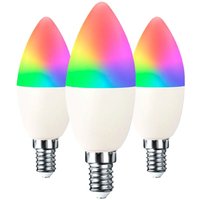 7hsevenon - 3er-Pack Smart WiFi LED-Kerzenlampen E14 5W Equi.35W 450lm rgbww Dimmbar über Smartphone/APP 25000H Premium 7hsevenon - 3er-Pack Smart WiFi LED-Kerzenlampen E14 5W Equi.35W 450lm rgbww Dimmbar über Smartphone/APP 25000H Premium von 7HSEVENON