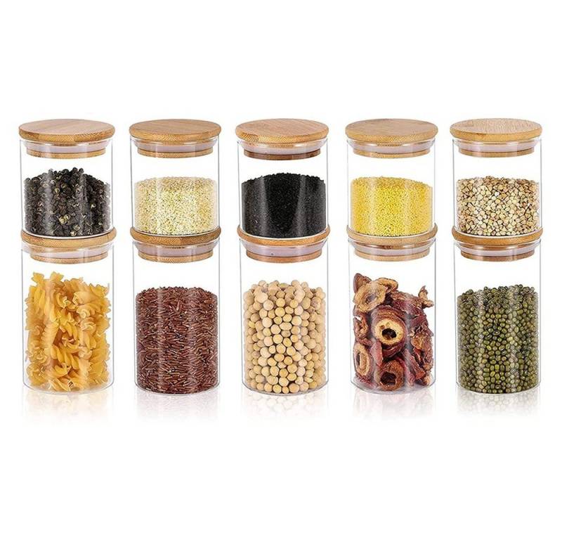 Simloveve Vorratsglas, Borosilikatglas, (10-tlg), 250ml+700ml Vorratsdosen für Getreide von Simloveve