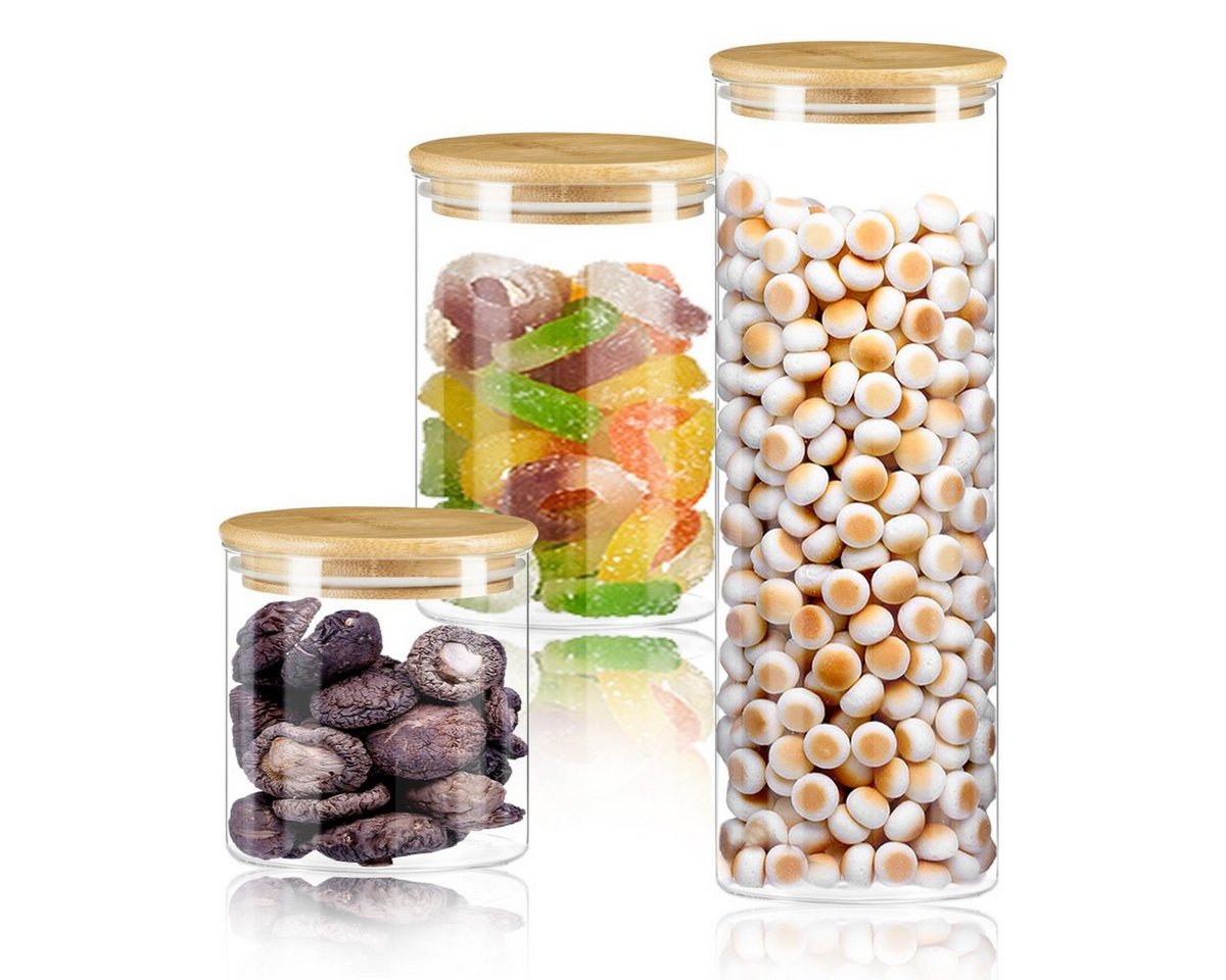 Simloveve Vorratsglas, 3er Set Vorratsdosen, 800ml 1000ml 1700ml,mit Deckel von Simloveve