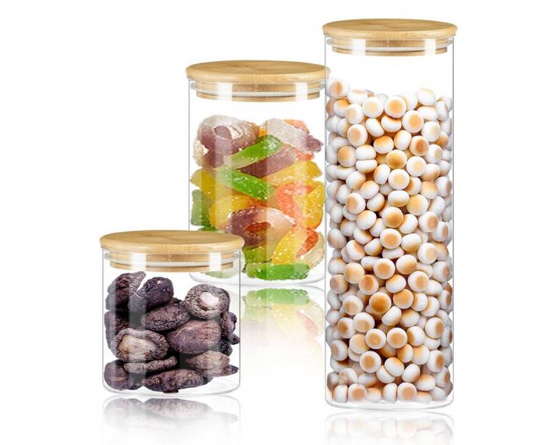 Simloveve Vorratsglas, 3er Set Vorratsdosen, 800ml 1000ml 1700ml,mit Deckel von Simloveve