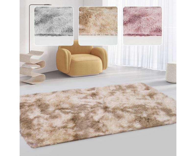 Simloveve Langflor-Teppich Superweicher flauschiger moderner Schlafzimmerteppich, Fuzzy Teppiche, rechteckig, Höhe: 37 mm, B 60cm x L 90cm von Simloveve