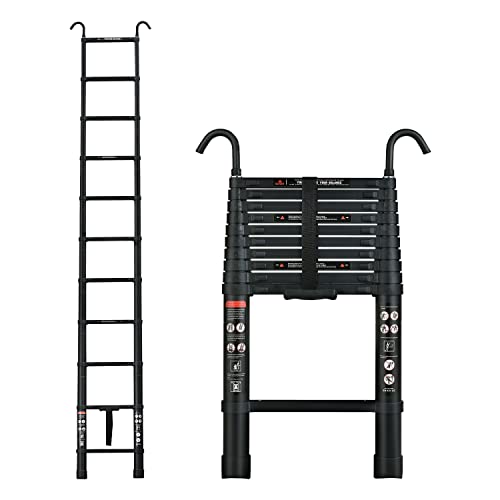 3,2M Alu Teleskopleiter Mehrzweckleiter Aluminium Trittleiter, Stehleiter Klappleiter Aluleiter Schiebeleiter, Mehrzweck-Verlängerungsleiter für Haushalt oder Außenbereich, 150 KG Kapazität von 7Sevenjokers