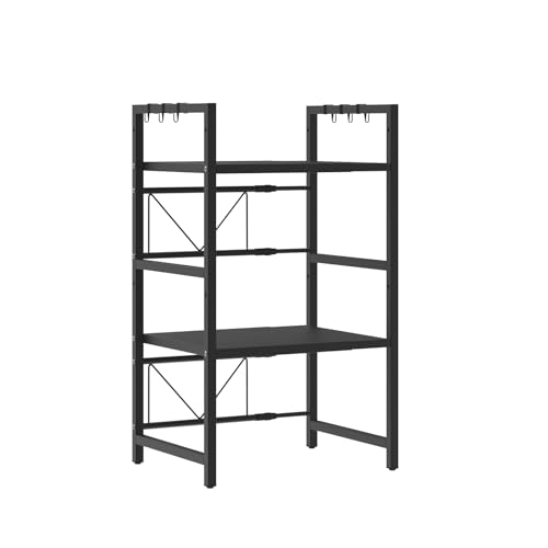 Erweiterbares Mikrowellen Regal 3 Stufig,Mikrowellenregal Schwarz Höhenverstellbar & Erweiterbar - 6 Abnehmbare Haken, Platzsparender Organizer für Arbeitsplatte, 2 Ebenen à 40kg, 2025 Design Erweiterbares Mikrowellen Regal 3 Stufig,Mikrowellenregal Schwarz Höhenverstellbar & Erweiterbar - 6 Abnehmbare Haken, Platzsparender Organizer für Arbeitsplatte, 2 Ebenen à 40kg, 2025 Design von 7Sevenjokers