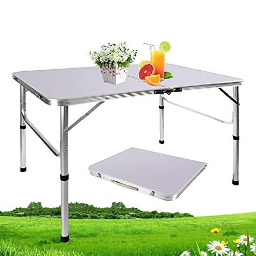 Klappbarer Camping-Picknicktisch aus Aluminium, 90 x 60 x 67/37 cm von 7Sevenjokers