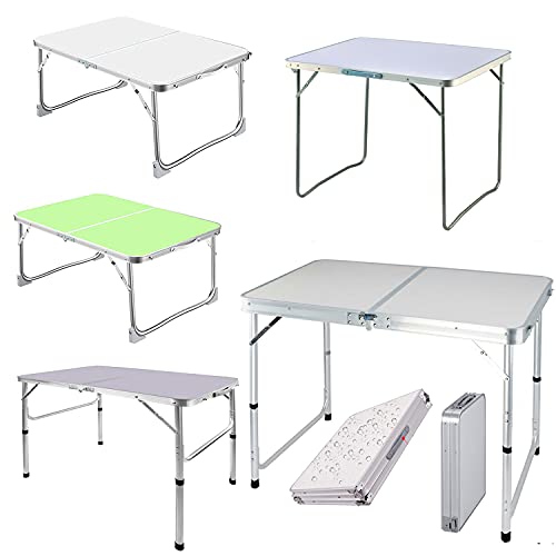 Klappbarer Campingtisch mit verstellbarer Höhe, tragbar, faltbar, Picknick-Tische für Küche, Esszimmer, Garten, Pflanztisch, Außen- und Innenbereich, Aluminium-Arbeitsplatte, Schreibtisch, 2 Höhen 67 von 7Sevenjokers