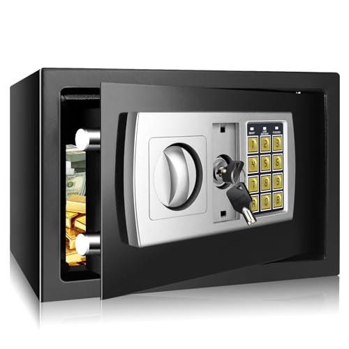 Tresor feuerfest wasserdicht,Feuerfester & Wasserdichter Tresor – Einbruchsicher, Kompakt, Passwort & Schlüssel für Bargeld Medikamente Schmuck, 31 B x 20 T x 20 H cm, Schwarz Tresor feuerfest wasserdicht,Feuerfester & Wasserdichter Tresor – Einbruchsicher, Kompakt, Passwort & Schlüssel für Bargeld Medikamente Schmuck, 31 B x 20 T x 20 H cm, Schwarz von 7Sevenjokers