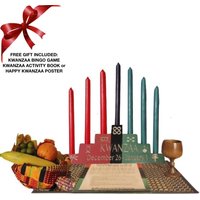 Kwanzaa Kinara Feier Set- Kwanzaa, 7 Principles Von Mit Datum Dez 26 - Jan 1 Handgeschnitzt | 11-Teiliges Set Kwanzaa Kinara Feier Set- Kwanzaa, 7 Principles Von Mit Datum Dez 26 - Jan 1 Handgeschnitzt | 11-Teiliges Set von 7SymbolsofKwanzaa