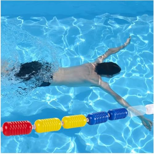 7UIYgtyO LNNW Schwimmbecken Lane Seil Schwimmendes Pool-Trennseil, Schwimmer-Set mit 2 Edelstahlhaken, Befestigung des Pool-Trennseils Swimmingpool Sicherheitsteiler von 7UIYgtyO