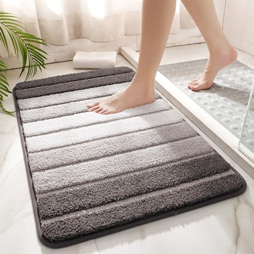 7VSTOHS Badematten 40x60cm, rutschfeste Super Saugfähige Badematte, Extra Weiche Mikrofaser Badematten, Maschinenwaschbar, Ultradicker Badeteppich, Geeignet Für Bad, Schlafzimmer, Küche von 7VSTOHS