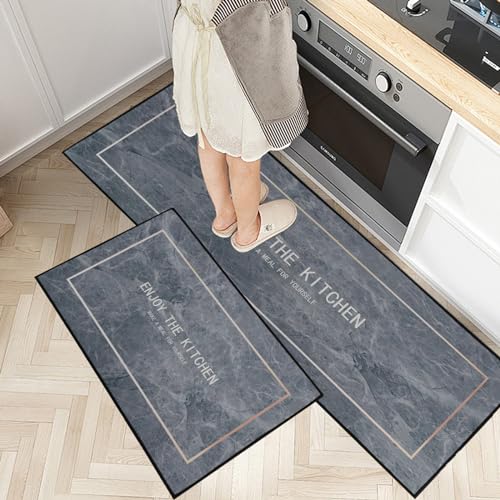 7VSTOHS Küchenteppich Set 2 Stück rutschfeste Küchenmatte, Waschbare Küchenmatten und Teppiche Set, für Flur Läufer, Esszimmer, Eingang und Türmatte Set, 43x75 + 43x150 cm 7VSTOHS Küchenteppich Set 2 Stück rutschfeste Küchenmatte, Waschbare Küchenmatten und Teppiche Set, für Flur Läufer, Esszimmer, Eingang und Türmatte Set, 43x75 + 43x150 cm von 7VSTOHS