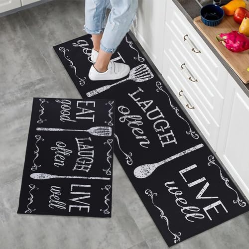 7VSTOHS Küchenteppiche Rutschfestes Küchenmatten 2 Stück, Waschbar Küche Bodenmatte Küchenmatten Set, Komfort Pflegeleicht für Flur Läufer, Esszimmer, Eingang und Türmatte Set 7VSTOHS Küchenteppiche Rutschfestes Küchenmatten 2 Stück, Waschbar Küche Bodenmatte Küchenmatten Set, Komfort Pflegeleicht für Flur Läufer, Esszimmer, Eingang und Türmatte Set von 7VSTOHS
