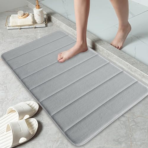 7VSTOHS Memory Foam Badematte, Extra Weiche Rutschfeste Badematte, Super Saugfähige Badematten Für Badezimmerboden, Maschinenwaschbare Trockene Badteppich-Fußmatte, Geeignet Für Schlafzimmer, Toilette von 7VSTOHS