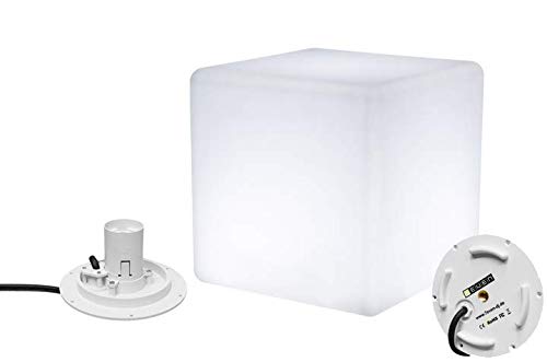 7even Design Cube-Leuchte 30 x 30 x 30cm mit E-27 Fassung und 220V Anschluss/Indoor & IP67 Outdoor (50cm) von 7even