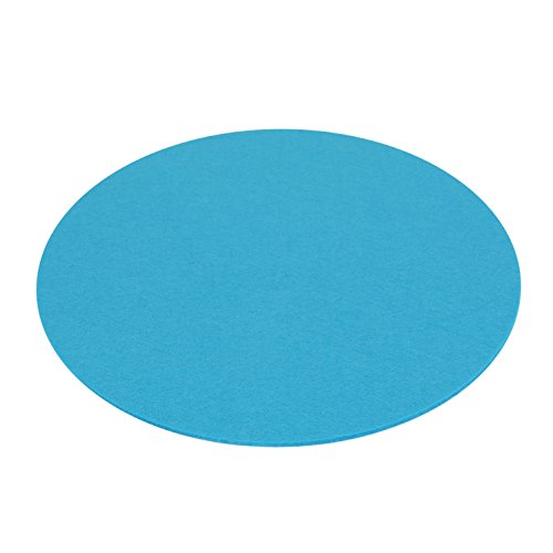 7even Filz Auflage 33 cm Rund Blau - Kreisförmige Filzmatte Einseitig 4mm Filz-Auflage-Polster Premium Exklusiv ideal für viele Klassiker Sidechairs (33cm, Blau) von 7even