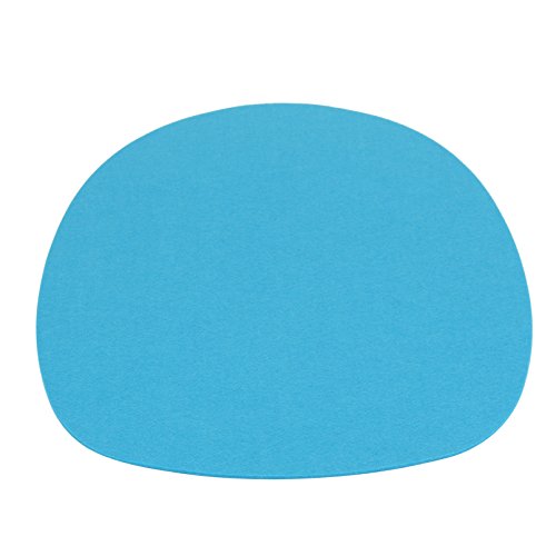 7even Filz Auflage 35,5 x 39 cm Rund Oval - Kreisförmige Filzmatte Einseitig 4mm Filz-Auflage-Polster Premium Exklusiv ideal für viele Klassiker Sidechairs (35,5 x 39, Blau) von 7even