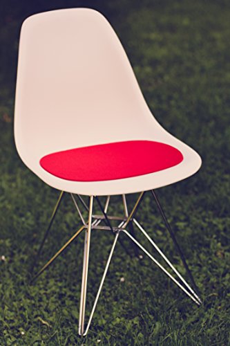 7even Filz Auflage 35,5 x 39 cm für z.B. Sidechair Rot - Filz-Auflage-Polster Premium Exklusiv ideal für viele Klassiker Sidechairs (35,5 x 39cm) von 7even