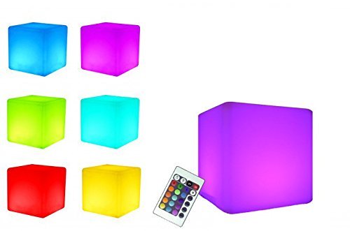 7even LED Leuchtwürfel 20cm Outdoor LED-Cube mit Akku und Fernbedienung von 7even