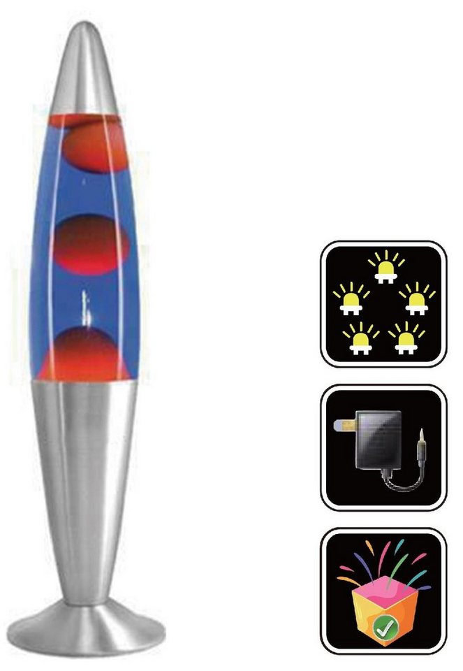 7even Lavalampen LED Lava Lampe Rakete 35cm Silber - Rot Blau von 7even