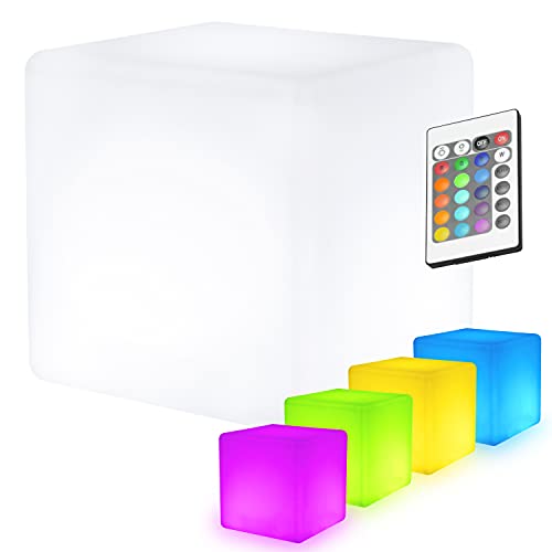 LED Design Cube / LED Akkubetriebener Leuchtwürfel / Hocker, Sitzwürfel, Tisch inkl. Fernbedienung von 7even