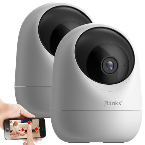 7links 360 Grad Kamera: 2er-Set WLAN-Pan-Tilt-Kameras, 2K, Privat-Modus, IR-Nachtsicht (Überwachungskamera innen, WLAN-IP-Überwachungskamera, Funk Bewegungsmelder) 7links 360 Grad Kamera: 2er-Set WLAN-Pan-Tilt-Kameras, 2K, Privat-Modus, IR-Nachtsicht (Überwachungskamera innen, WLAN-IP-Überwachungskamera, Funk Bewegungsmelder) von 7links