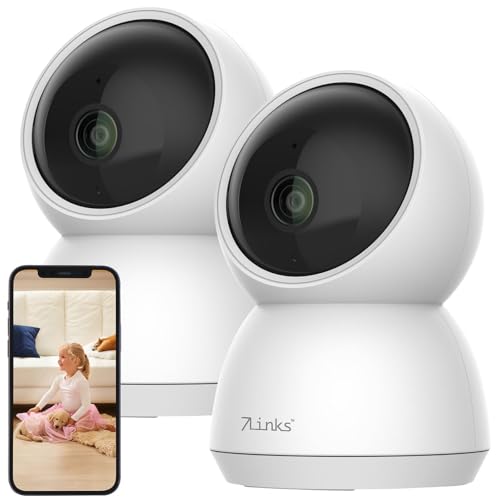 7links 2er-Set WLAN-Überwachungskameras mit nativem 4K UHD, IR-LEDs, Pan/Tilt von 7links