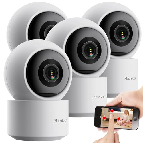 7links WLAN-Kamera Indoor: 4er-Set 2K-Pan-Tilt-Überwachungskamera mit WLAN & Patrouillen-Funktion (Kamera WiFi innen, 360 Grad Überwachungskameras, Überwachungssysteme) von 7links