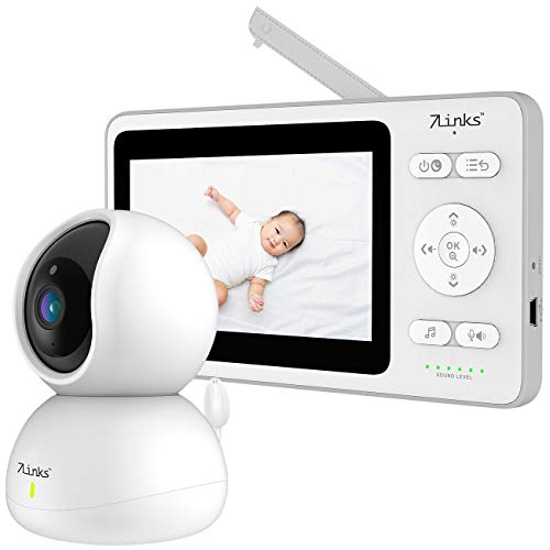 7links Babyfon: Video-Babyphone, dreh- & schwenkbare Kamera, 11 cm (4,3") Farbdisplay (Babyüberwachung, Baby Monitor, Videoüberwachung) von 7links