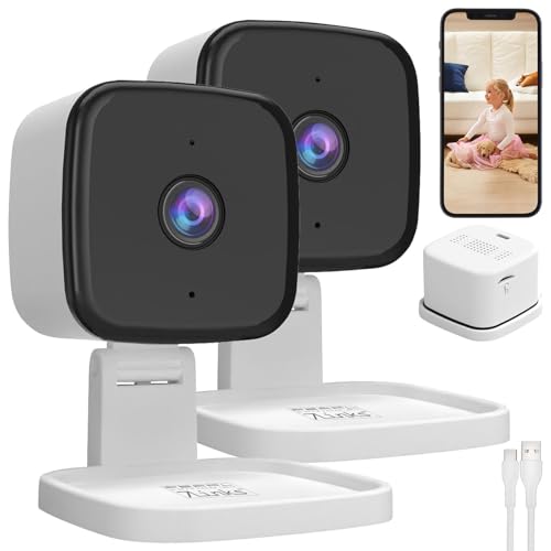7links HD-Überwachungskamera: 2er-Set Mini-2K-IP-Überwachungskamera, 4 MP, Nachtsicht, 360°-Halter (Internet-Überwachungskamera, Nachtsicht Überwachungskamera WLAN) von 7links