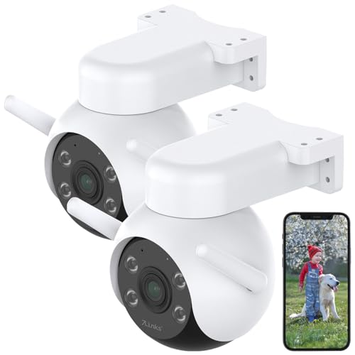 7links IP Kamera Outdoor: 2er-Set WLAN-Pan-Tilt-Outdoorkamera mit 4K-Auflösung, Farb-Nachtsicht (Überwachung Kamera außen, Überwachung WLAN außen) von 7links
