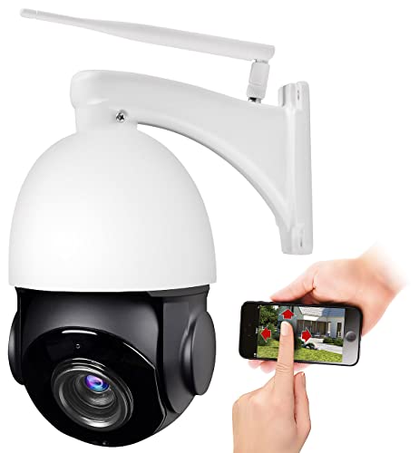 7links WLAN Kamera mit Zoom: PTZ-IP-Überwachungskamera mit 2K, 18x-Zoom, WLAN, App, 360°, IP66 (WLAN Kamera optischer Zoom, Überwachungskamera optischer Zoom, Funk Bewegungsmelder) von 7links