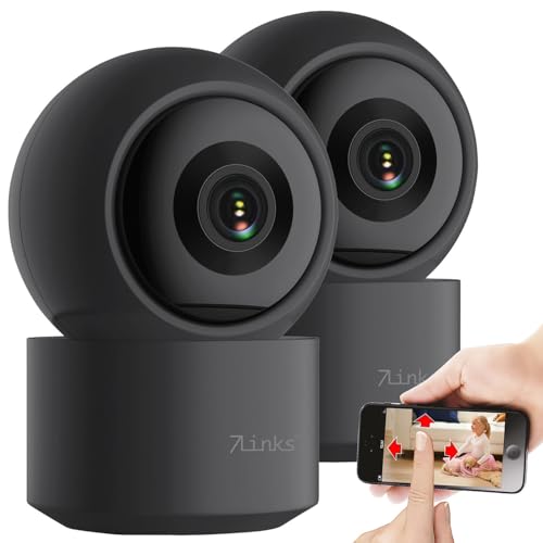 7links Nachtsicht WLAN Kamera: 2er-Set 2K-Pan-Tilt-Überwachungskamera mit WLAN, Patrouillen-Funktion (Überwachung Kamera innen, 360 Grad Überwachungskameras) von 7links